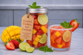 Strawberry Mango Margarita in a Jar
