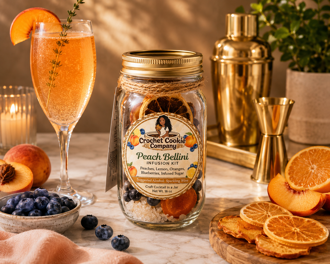 Peach Bellini in a Jar