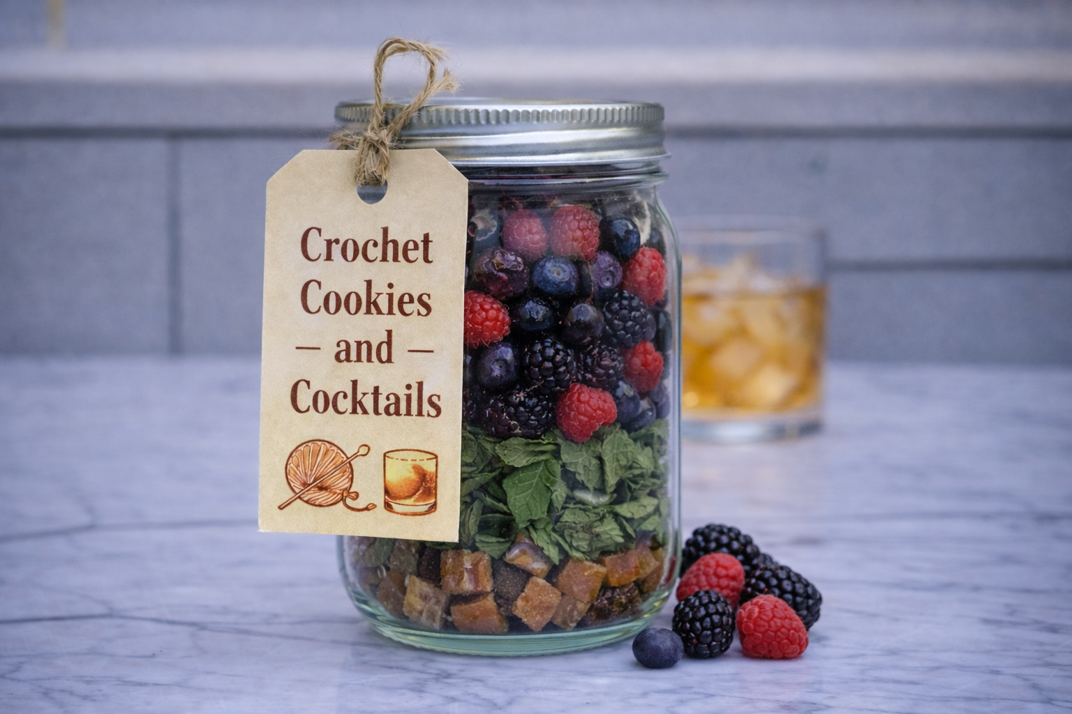 Mixed Berry Mojito in a Jar