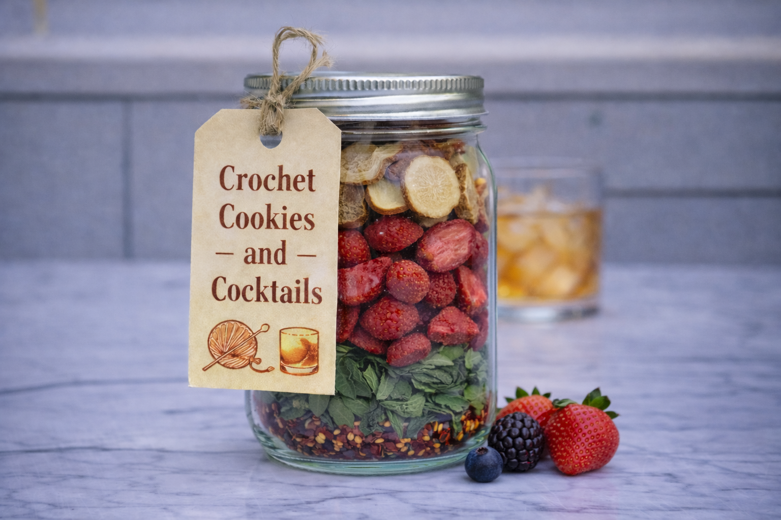 Strawberry Basil Mule in a Jar